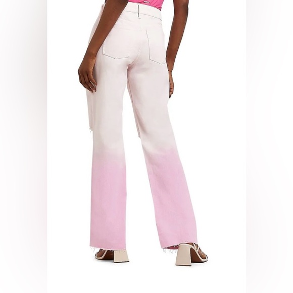 River Island High-Rise Ripped Dip-Dyed Jeans NWOT - Picture 2 of 7